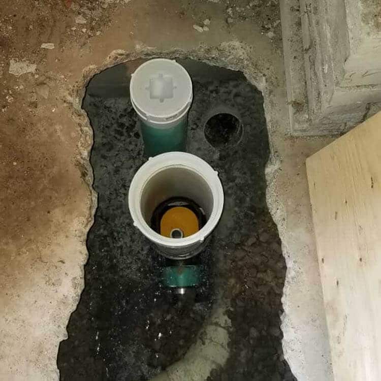 installed ball float backwater valve