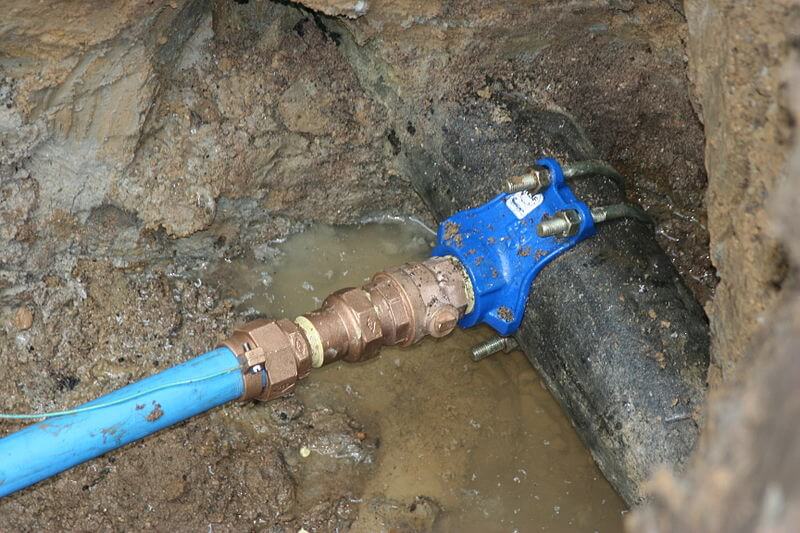 a newly installed water line