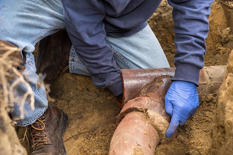 plumber repairing a drain