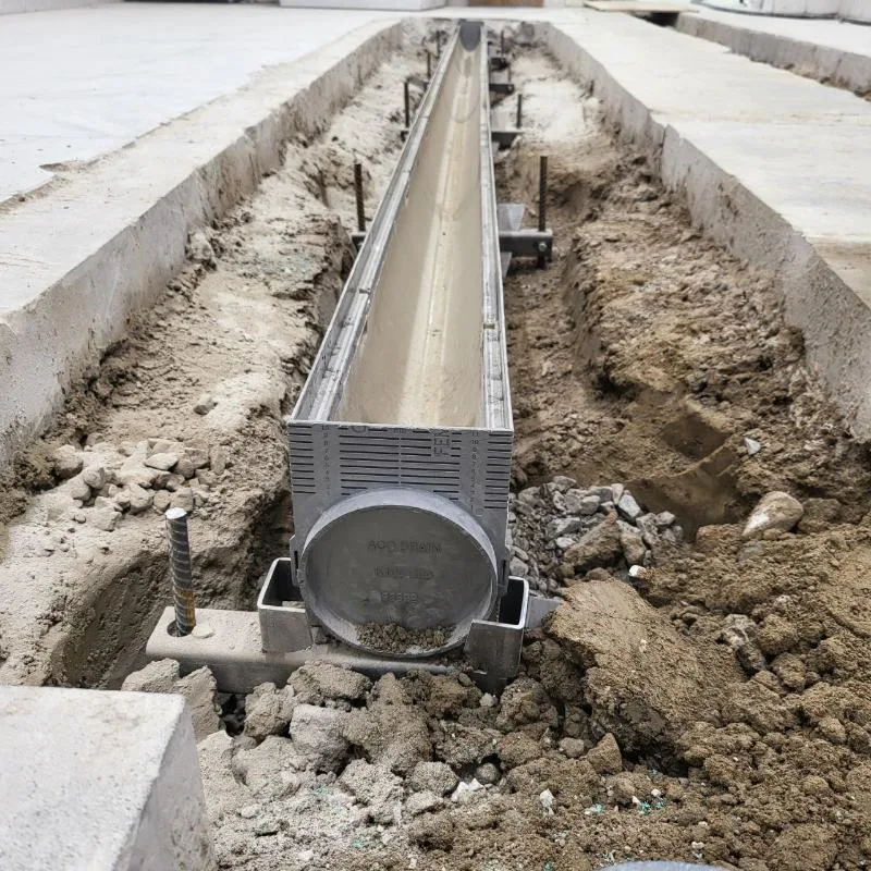 trench drain installed in a butcher shop