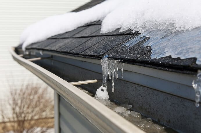 snow melting to the roof