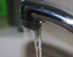 low-water-pressure faucet with water trickling