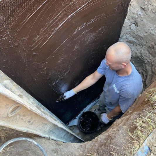 Sealant being applied by MT Drains technician